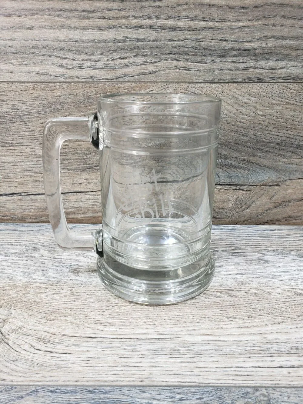 Just Bill Clear Glass Beer Stein Mug